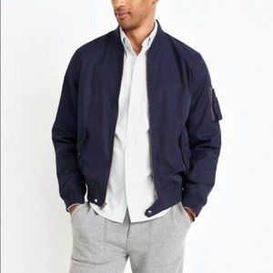 Wallace & Barnes J Crew MA-1 Full Zip Bomber Flight Jacket Navy Blue Men’s XS